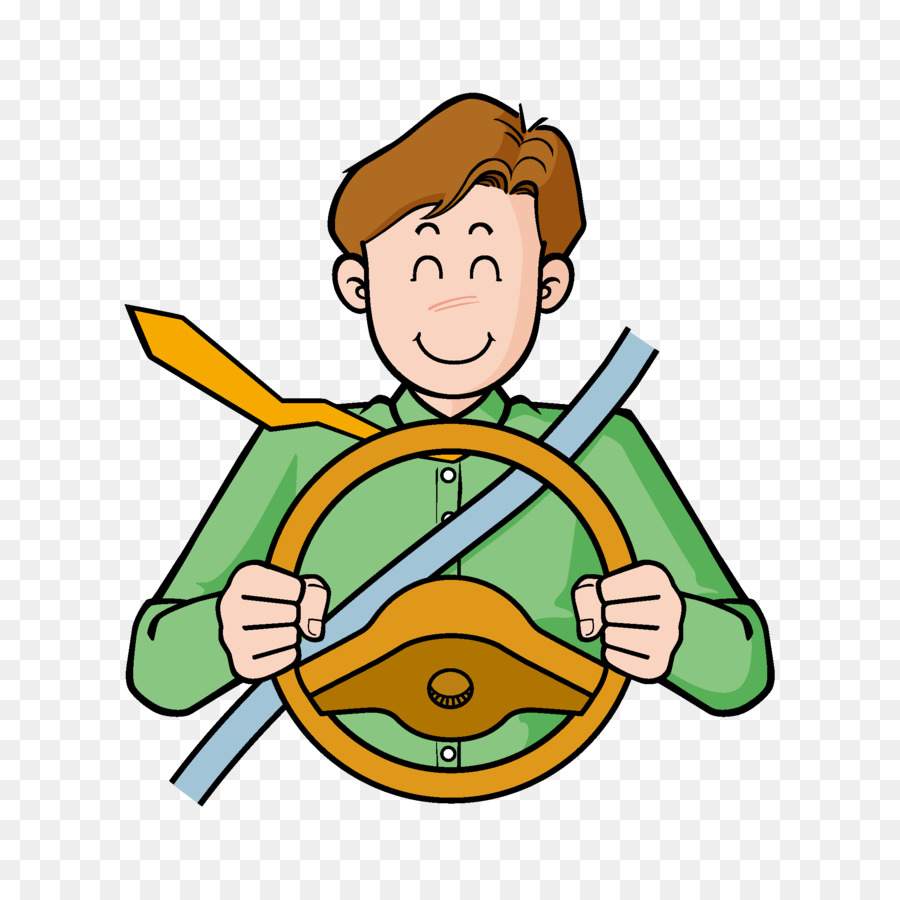 driver Cartoon Poster - Take the steering wheel of the man png download