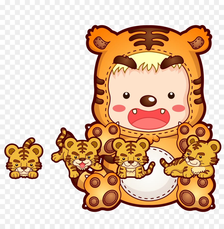 Tiger Clip Art Lucu Kartun Vektor Zodiak Harimau Unduh Boneka