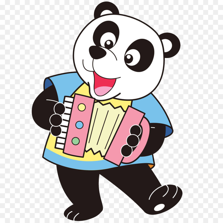 Akordeon Bebas Royalti Ilustrasi Kartun Panda Tarik Berdiri Jenis
