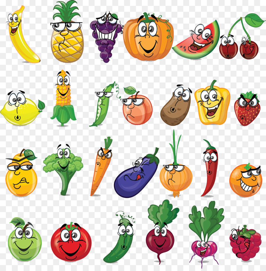 Buah Sayur Ilustrasi Kartun Kartun Sayur Kombinasi Unduh Makanan