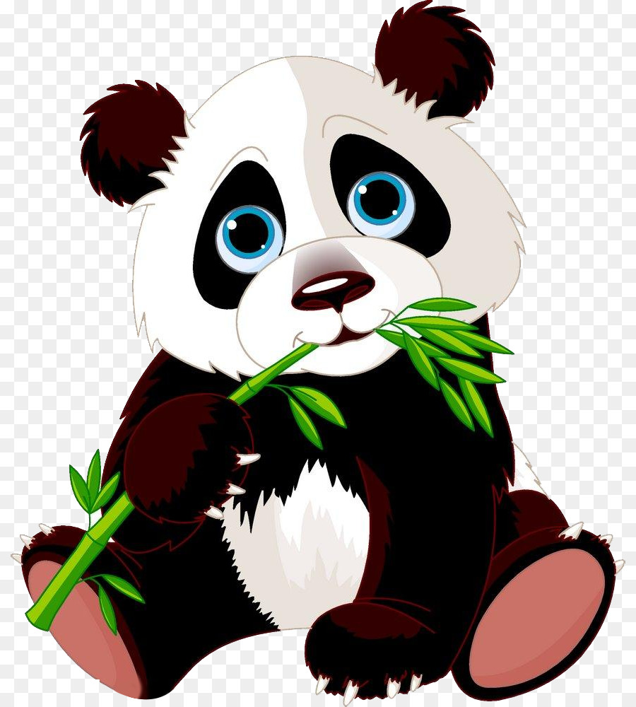 Giant panda Bear Red panda Cartoon - Eat bamboo panda png download