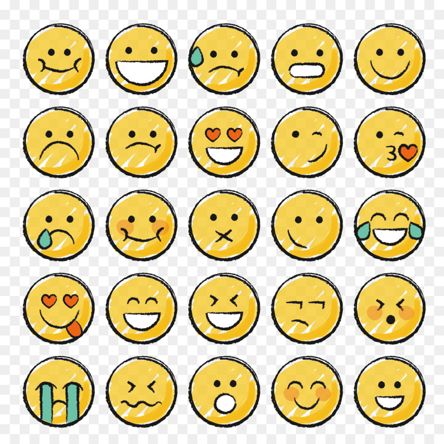 Menggambar Ikon Smiley Emoticon Wajah Bulat Ekspresi Vektor Bahan
