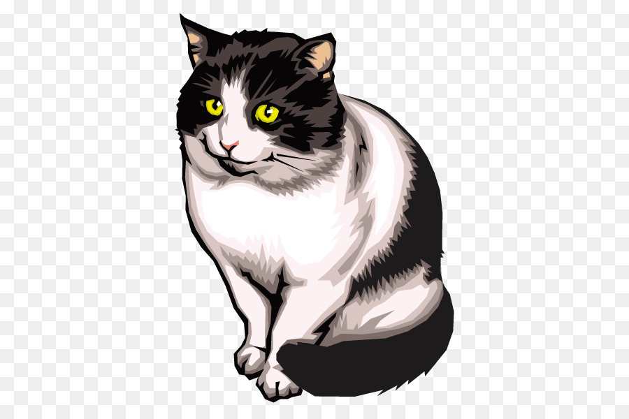 Download Black cat Kitten Clip art - Vector black and white kitten ...