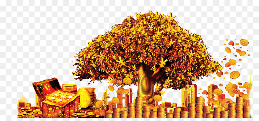 Gold coin - Gold gold treasure tree banner creative 