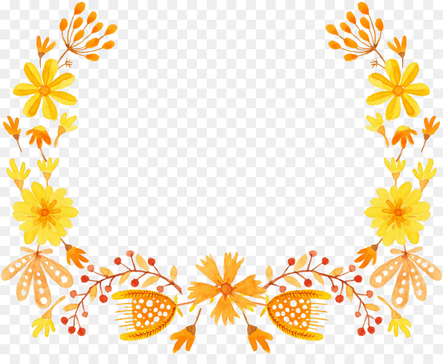 Download Yellow Flower Semicircle Clip art - Semi-round yellow ...