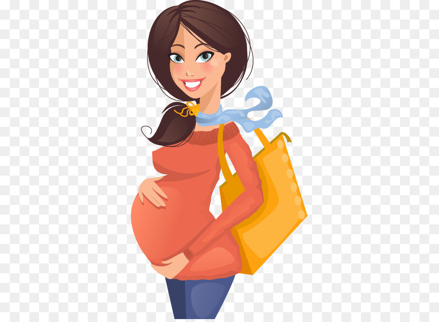 Pregnancy Woman Childbirth Illustration - Cartoon pregnant women vector