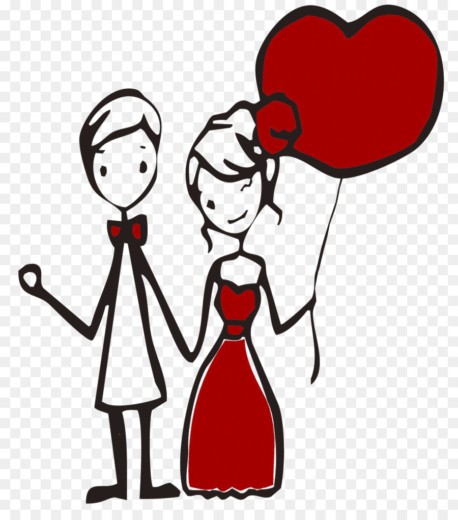 couple Falling in love Woman - Loving couple cartoon png download