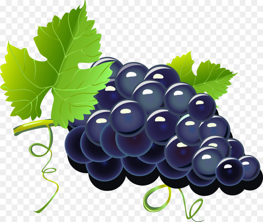 Red Wine Grape Cartoon - Purple cartoon grapes 3001*2534 transprent Png