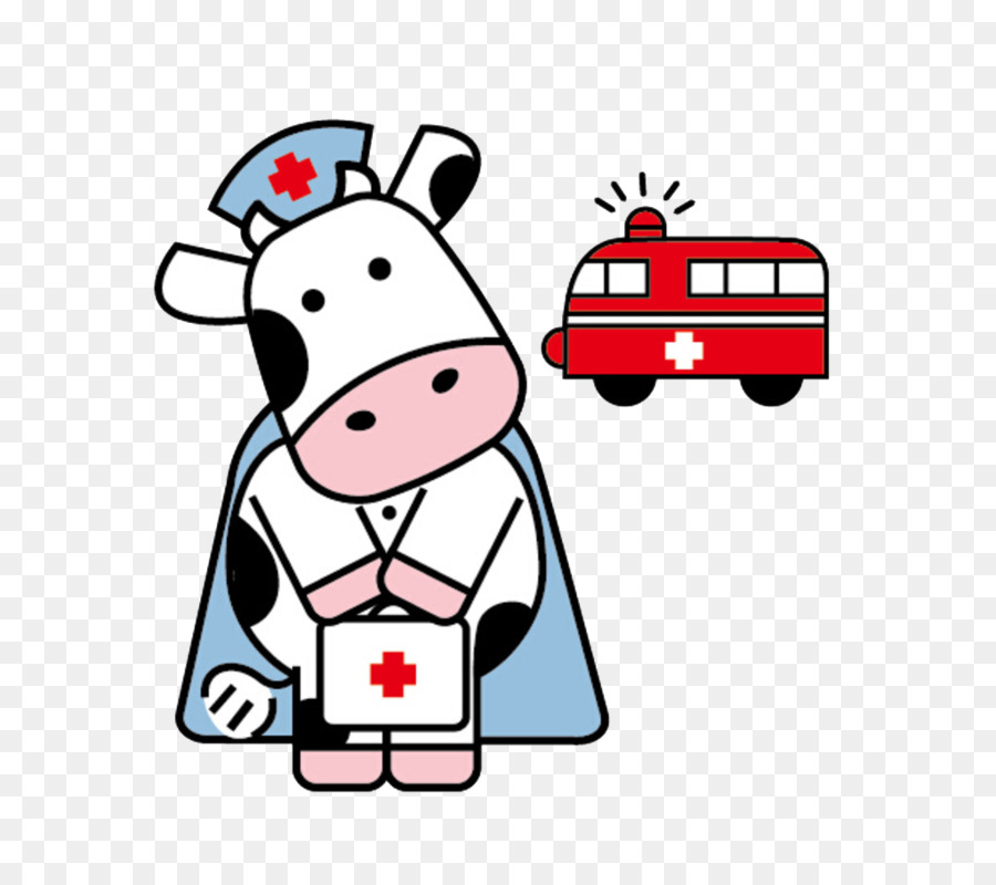 Cattle Nurse First aid Cartoon - Cow cartoon nurse png download - 1024*