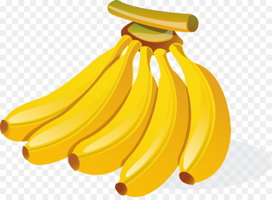 Banana Cartoon Illustration - Hand-painted golden ripe bunch of bananas