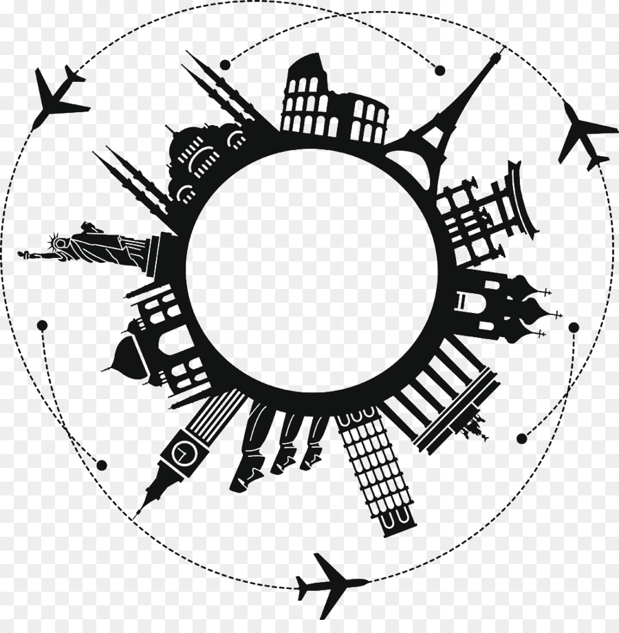 Travel Landmark Drawing Illustration - Global icon png download - 999