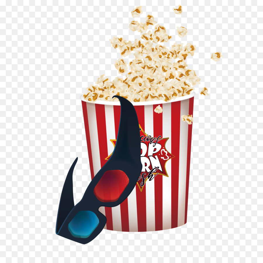 Popcorn Film 3D Vektor Untuk Menonton Film Unduh Popcorn