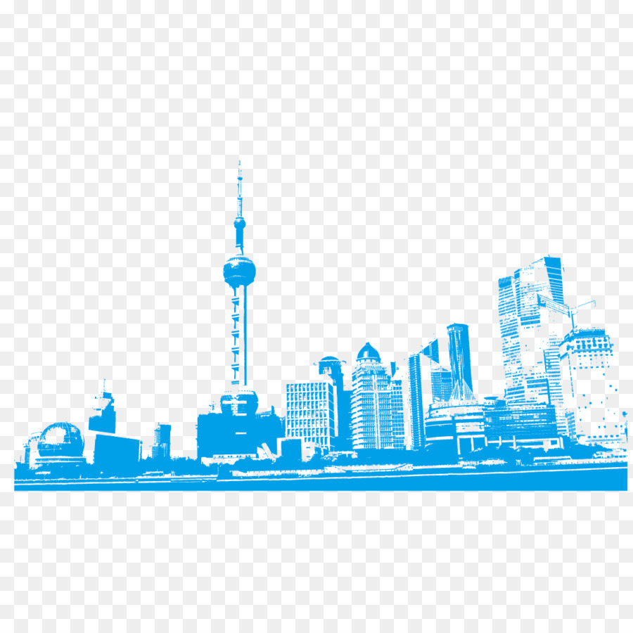 Oriental Pearl Tower The Bund - Vector color Shanghai 