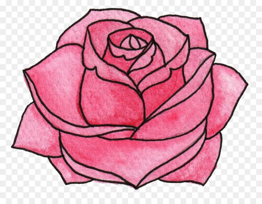 Gambar Bunga Mawar Pink Kartun