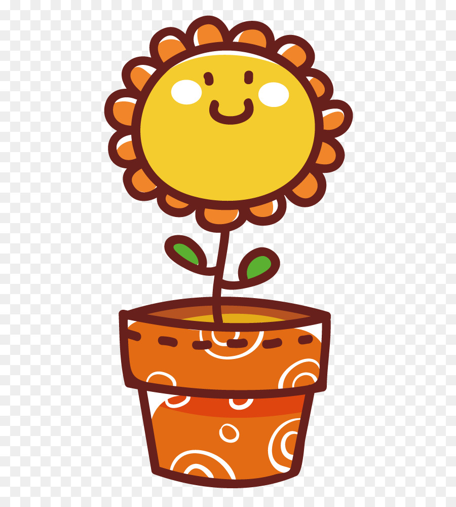 Bunga Matahari Kartun Lucu - Mino Gambar