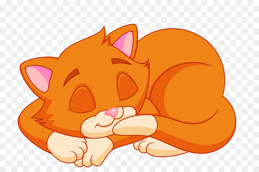 Cat Kitten Cartoon Clip art - Sleeping cat png download - 800*595