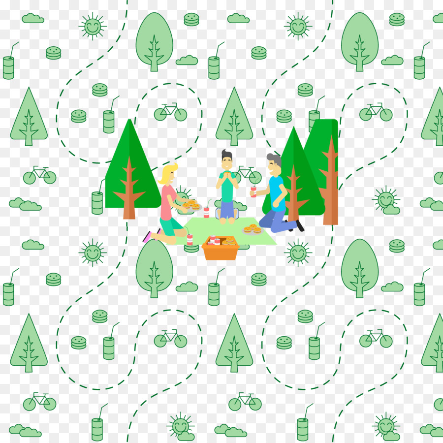 Clip art Three family picnic vector material