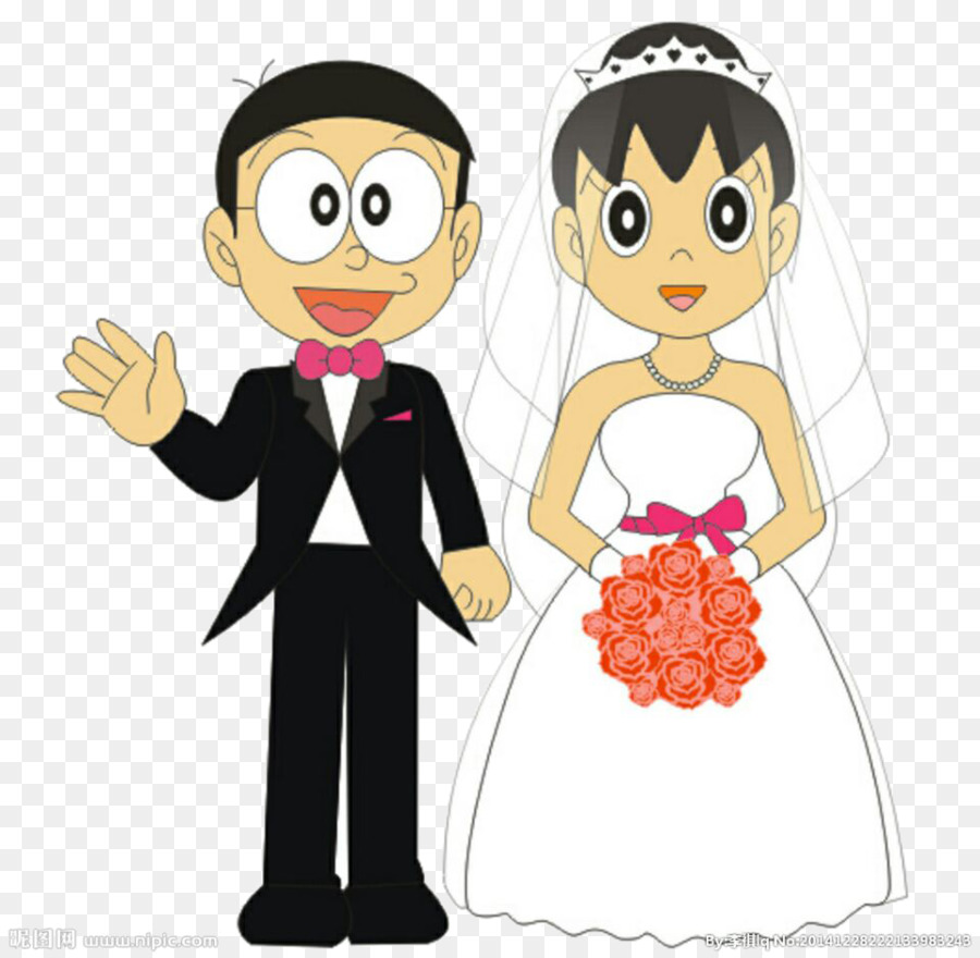 Nobita Nobi Shizuka Minamoto Animasi Doraemon Pernikahan Pasangan