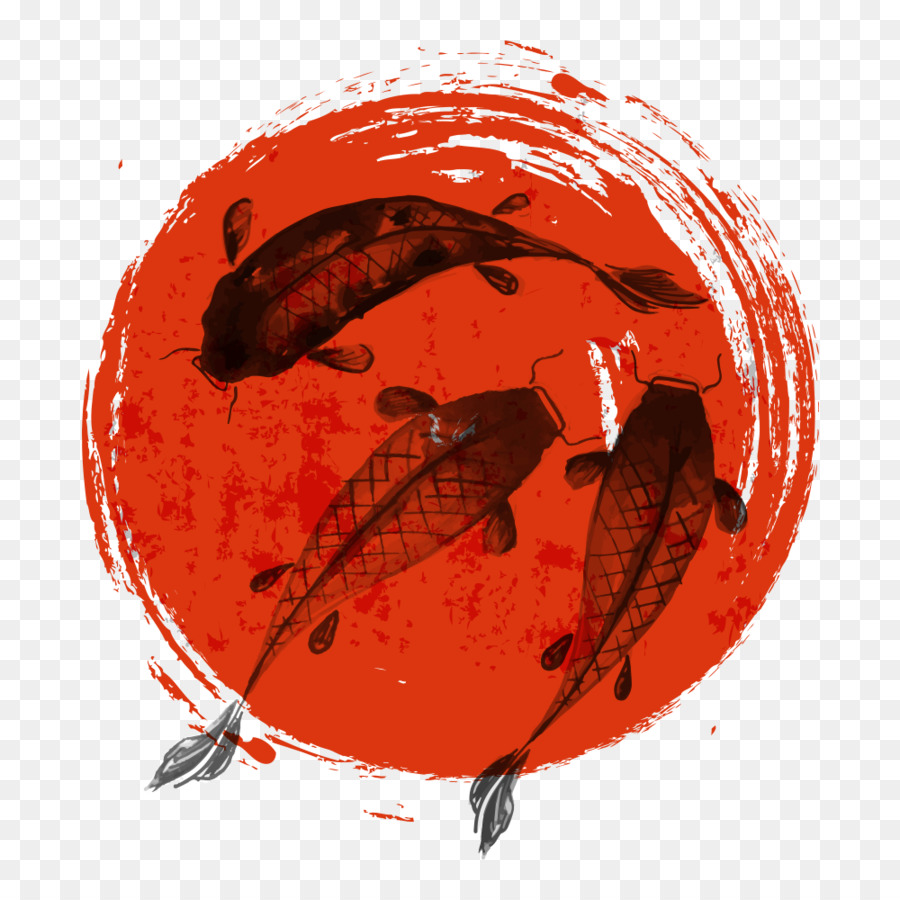 Koi Jepang Menggambar Ilustrasi Angin Tinta Ikan Png Unduh 1000