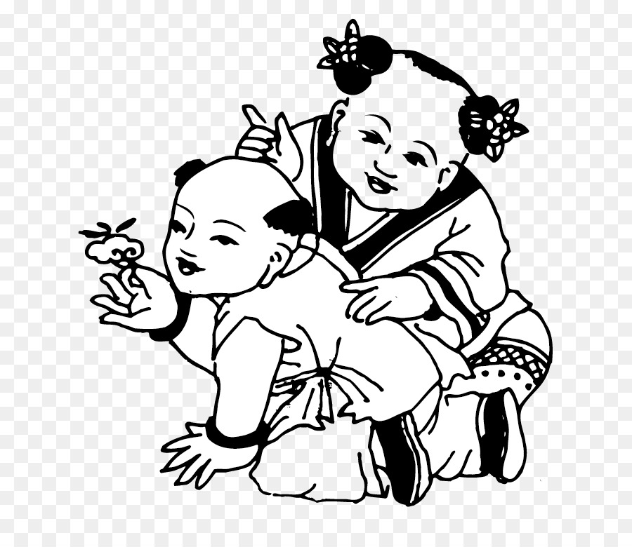 Menggambar Ilustrasi Cina Anak Anak Bermain Png Unduh