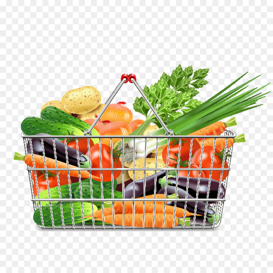 Keranjang Sayur Supermarket Ilustrasi Buah Buahan Dan Sayuran Png