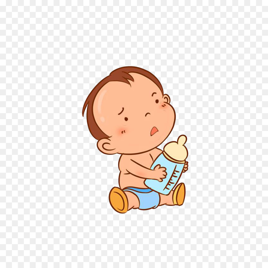 Pipi Kartun Homo Sapiens Ilustrasi Bayi Dengan Botol Di Pertanyaan