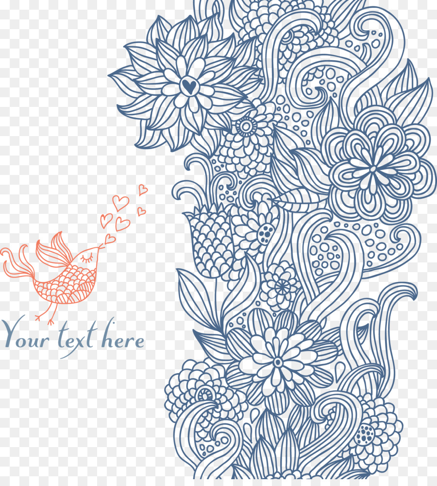 Menggambar Line Art Illustrator Ilustrasi Bunga Pola Dekoratif