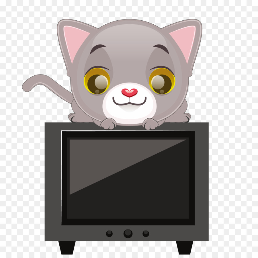 Kucing Vektor Euclidean Televisi Ilustrasi Vektor Hewan Peliharaan