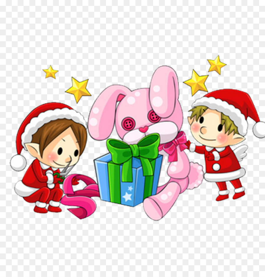 Santa Claus Natal Elf Ilustrasi Kartun Lucu Bahan Unduh Bermain