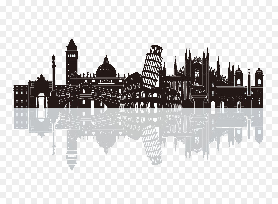 Milan Skyline Silhouette Illustration Silhouette City Png Download
