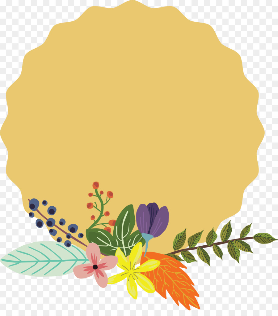 Flower Illustration - Round floral decoration tab bar png download