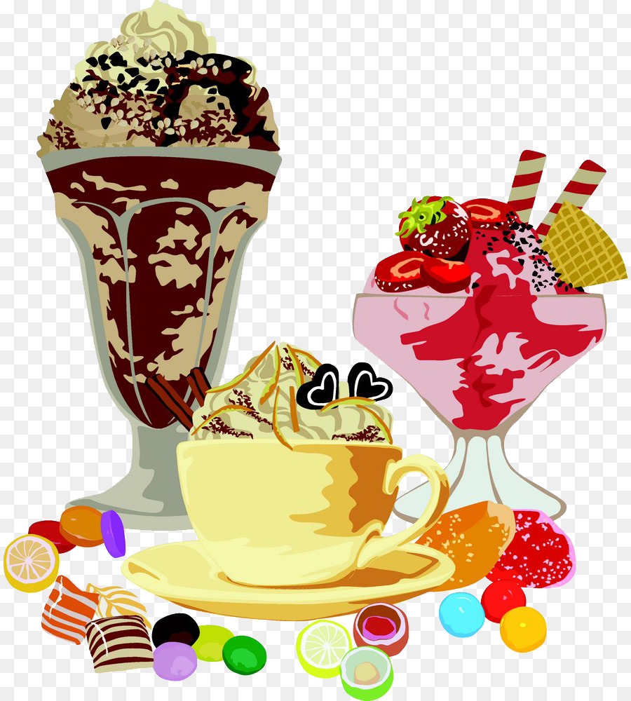 Es Krim Clip Art Kartun Permen Dan Es Krim Gambar Unduh Masakan