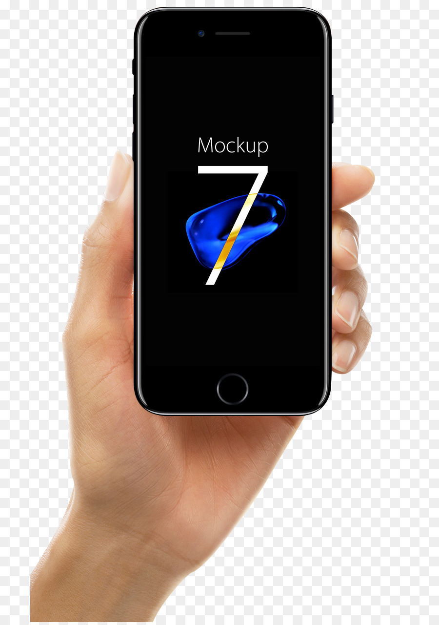 iPhone 6 Mockup Graphic design - Hand holding black Apple phone