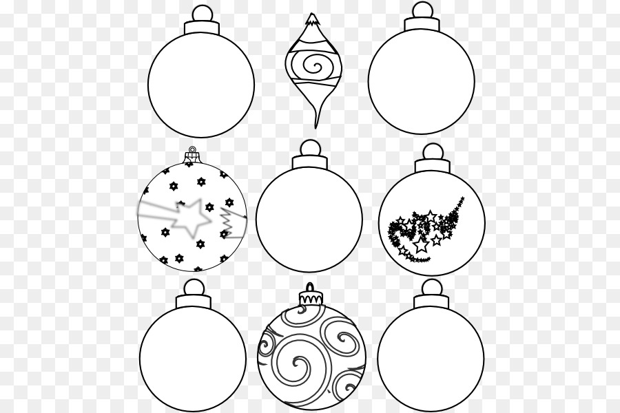 Lovely Christmas Ornament Clip Art Black And White - pixaby