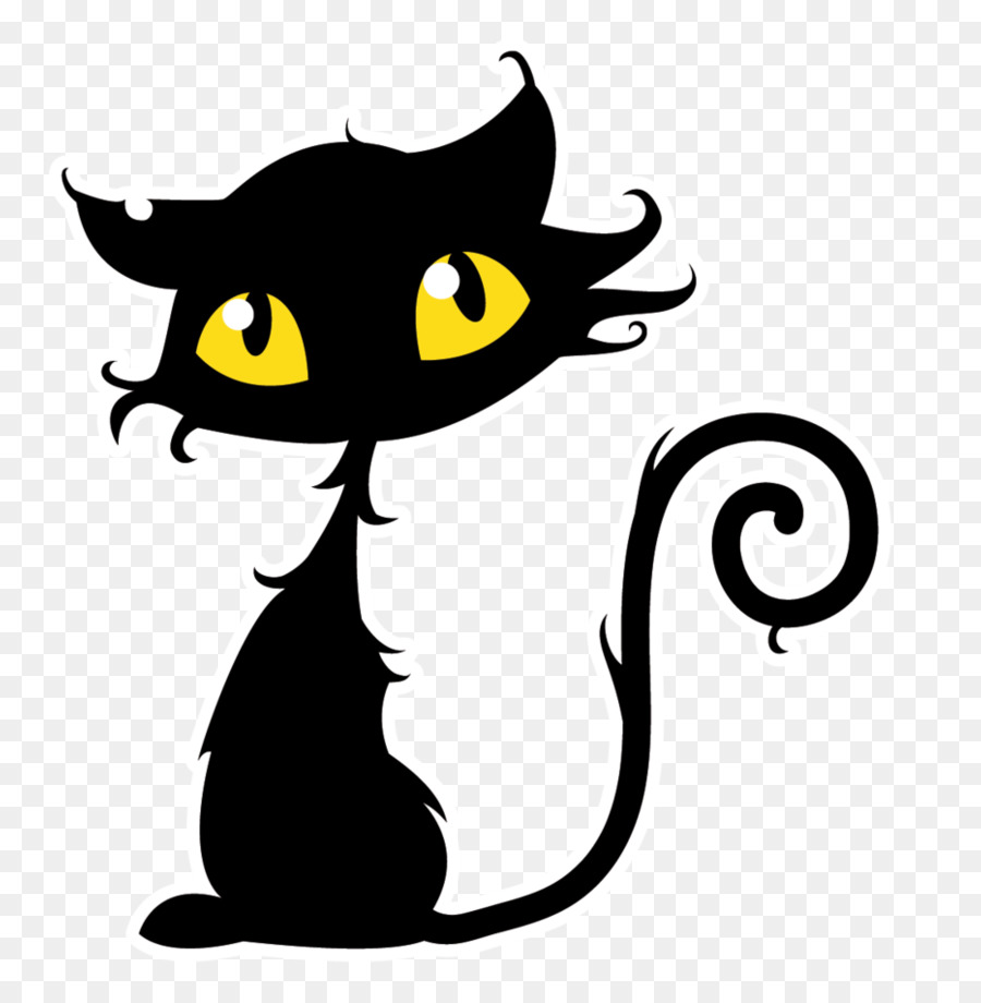Black cat Kitten Halloween Clip art - Halloween Black Cat ...