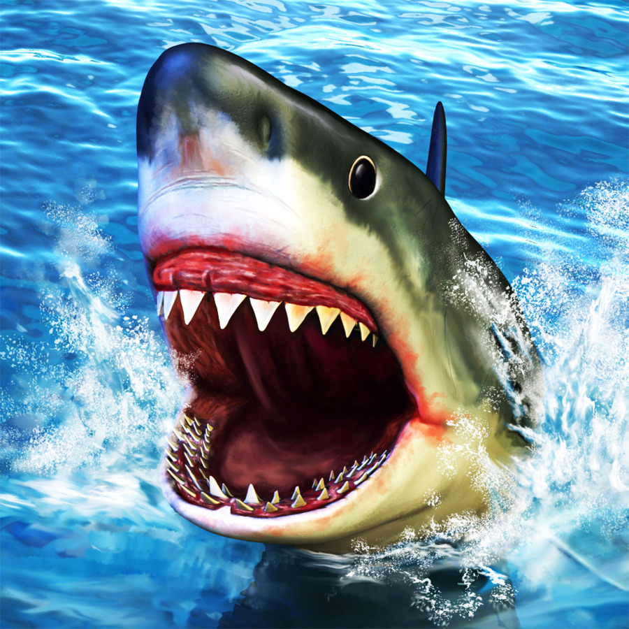 Hiu Putih Besar Angry Shark Simulator Permainan 3D Shark Fin Soup