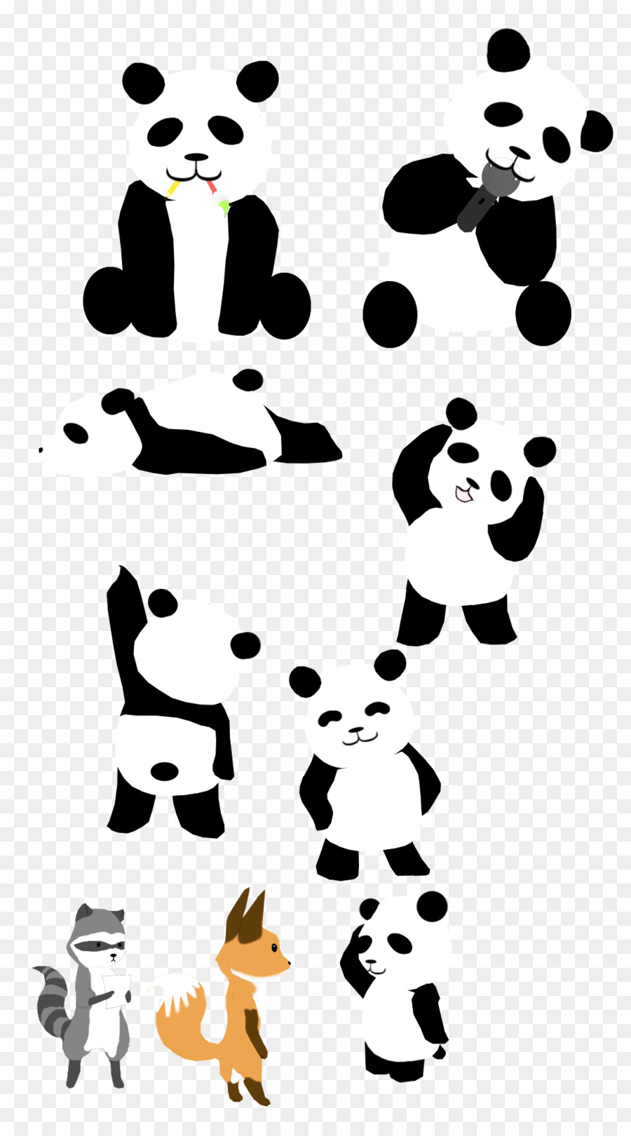 Panda Raksasa Menggambar Doodle Clip Art Panda Unduh Titik