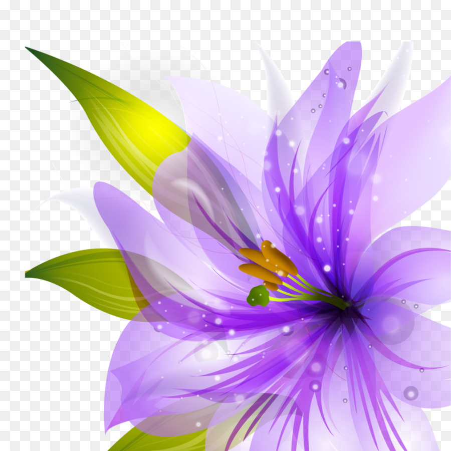 Border Flowers Purple Desktop Wallpaper - blue flower png download