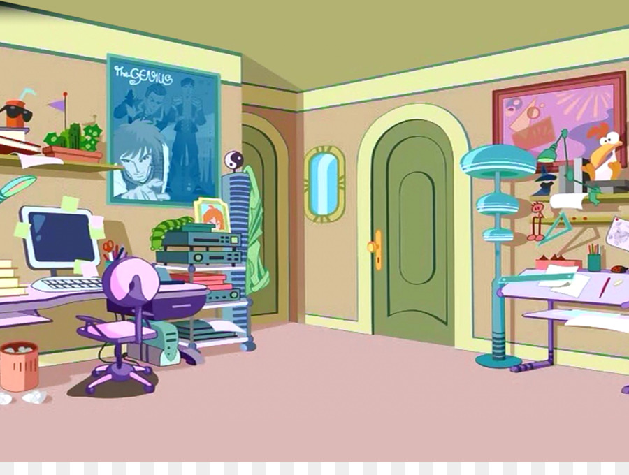 Bedroom Cartoon Living room Animation - room png download - 2826*2079