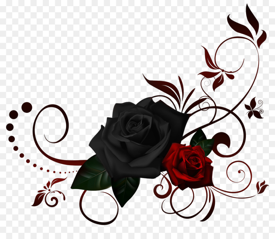 Black rose Flower Clip art - rose border png download - 1024*870 - Free