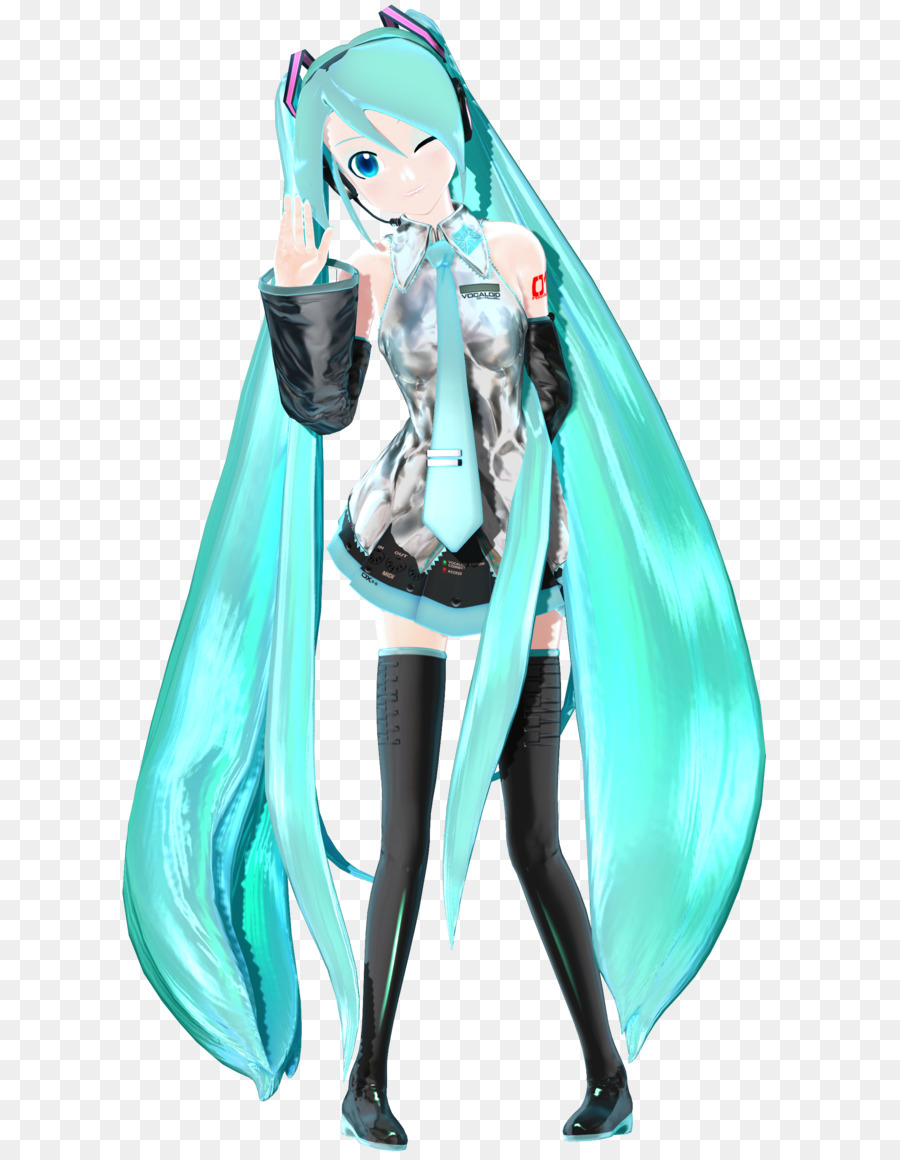 Patung Tindakan Tokoh Mainan Teal Pirus Hatsune Miku Unduh