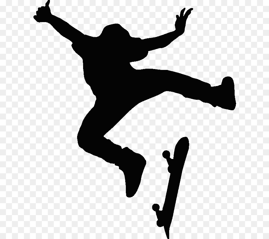 Skateboarding Sticker Silhouette - skateboard png download 