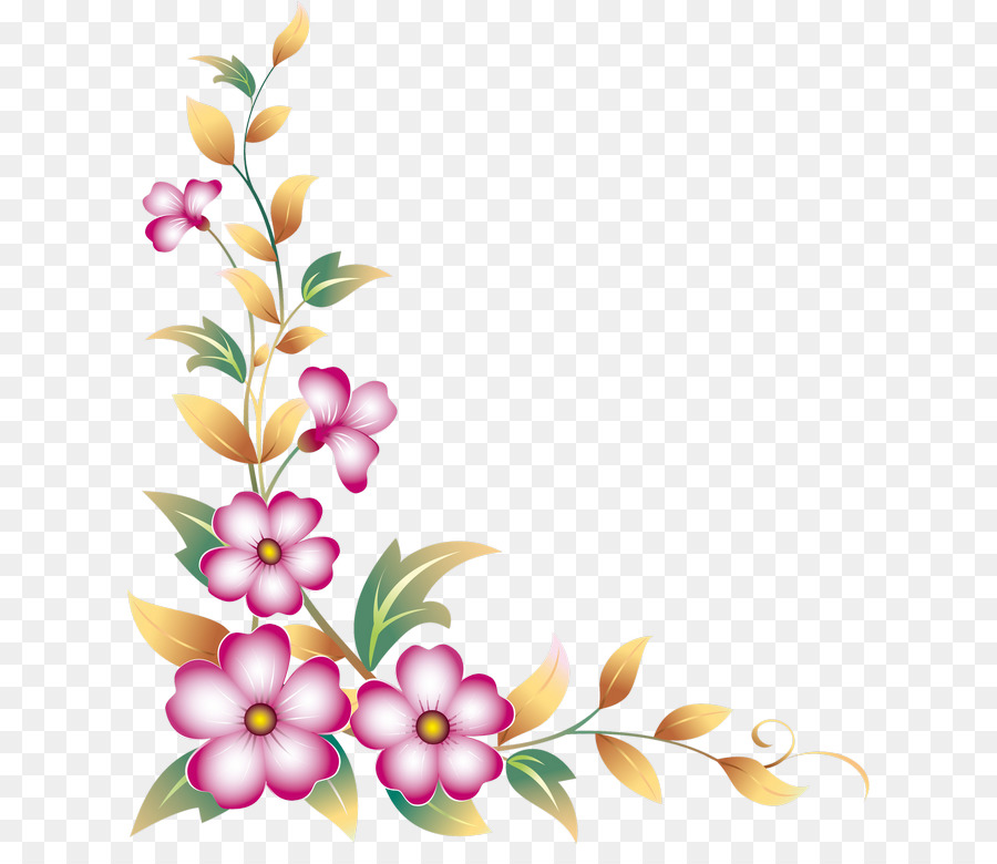Flower Drawing Clip art - flower corner png download - 670*763 - Free
