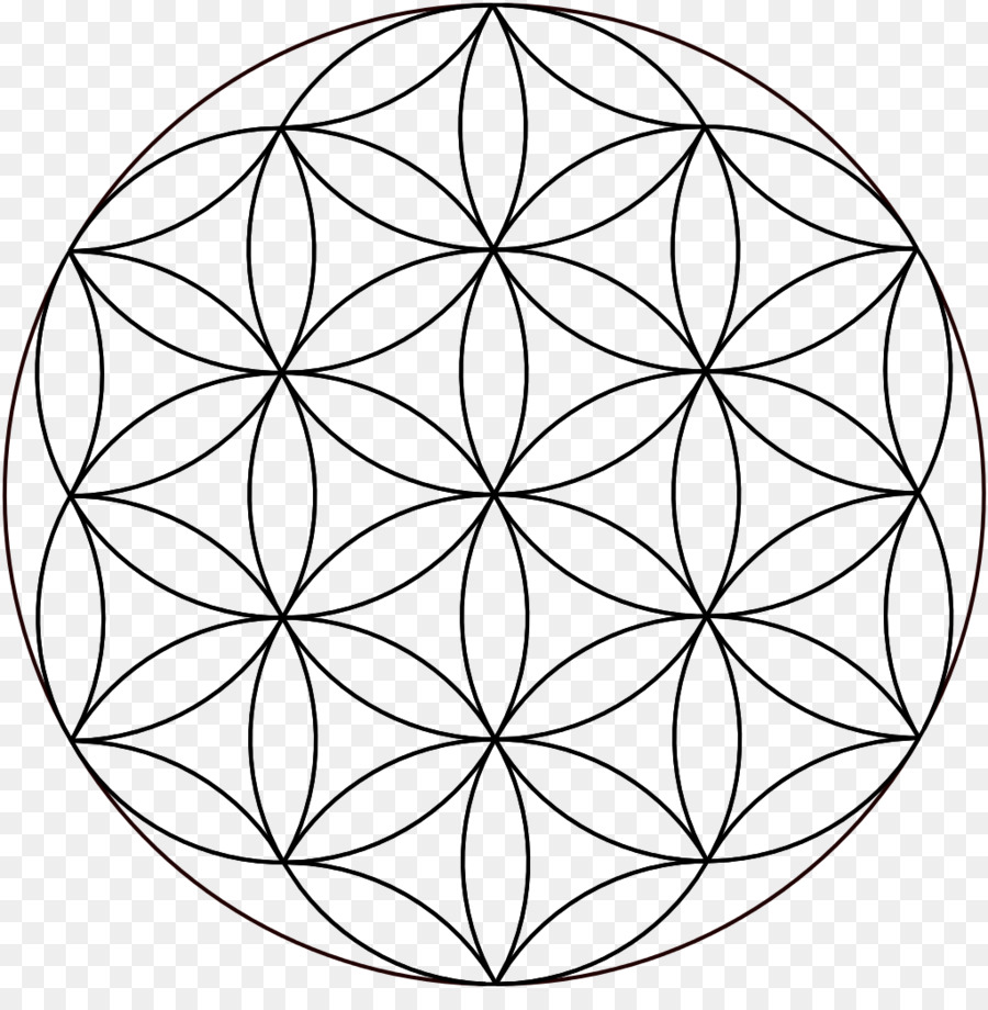 Overlapping circles grid Sacred geometry Symbol - circle pattern png