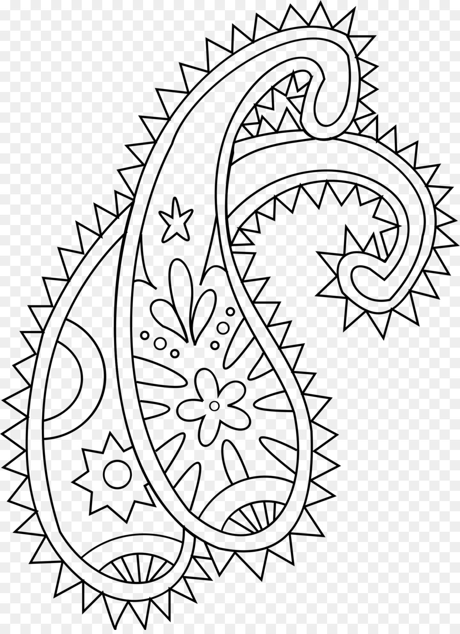 Coloring Book Paisley Drawing Mehndi Doodle Paisley Png Download