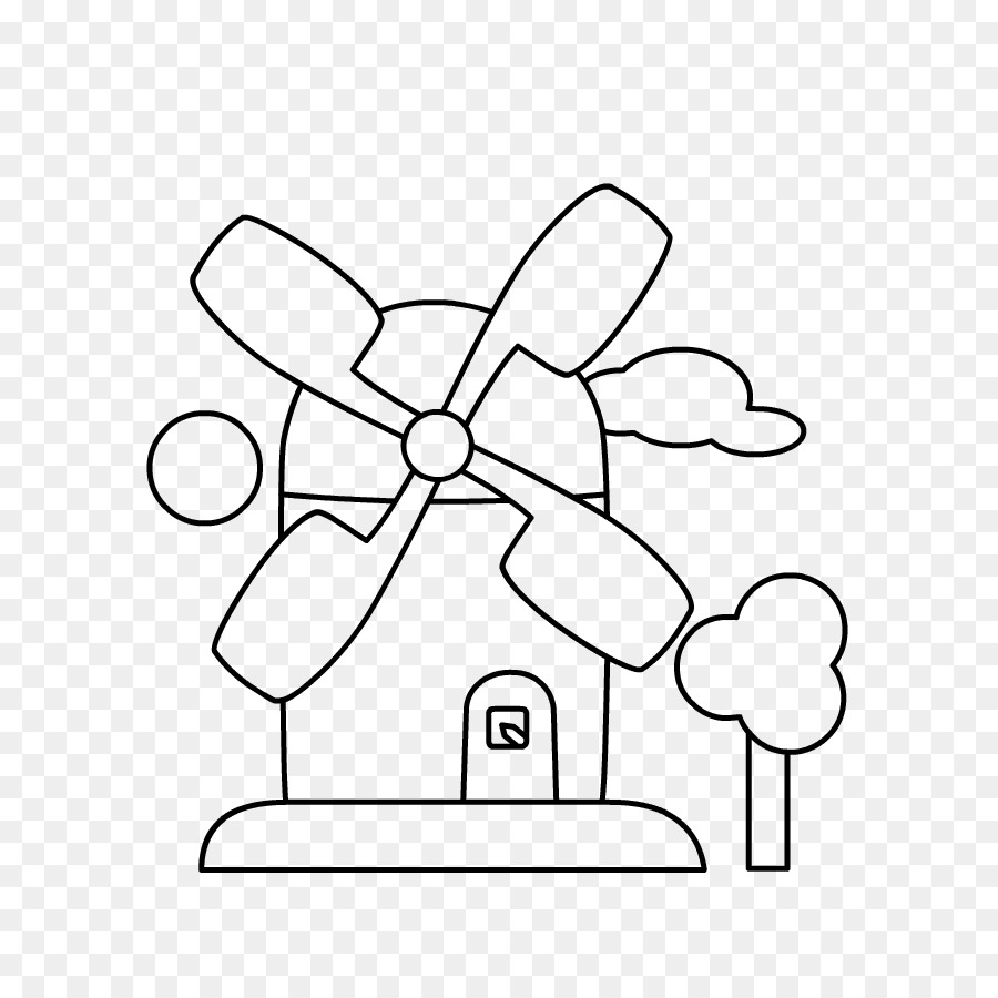 Netherlands Drawing Windmill Kleurplaat Oud Png Download 700900