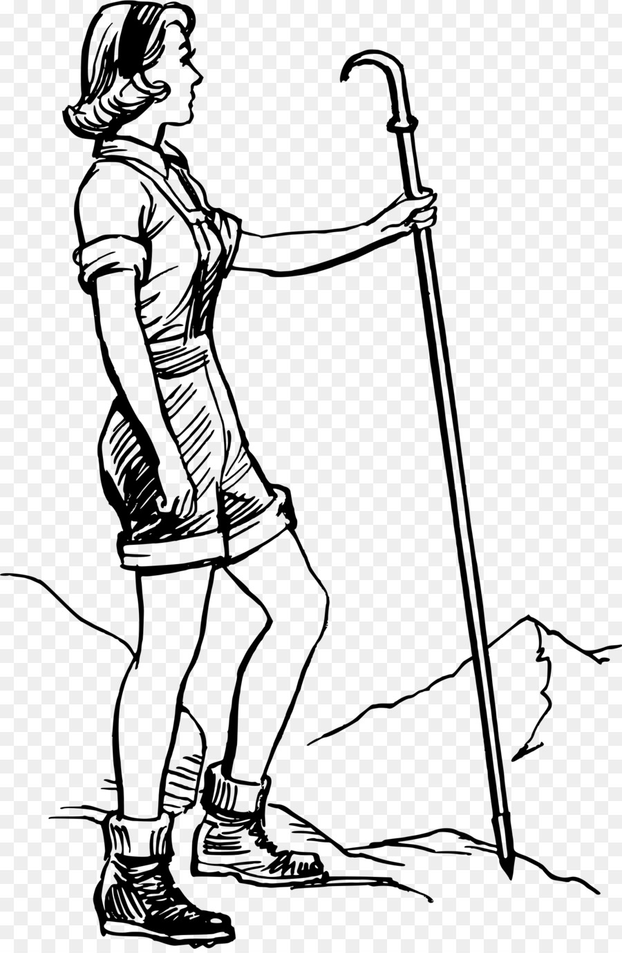 Hiking Drawing Woman Clip art - hiking png download - 1572*2400 - Free
