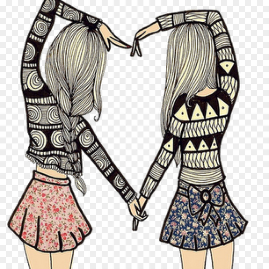 Drawing Friendship Best friends forever Sketch - becky g png download