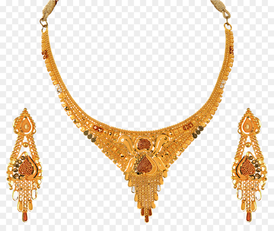 Earring Gold Jewellery Necklace Jewelry design - Jewellery png download ...