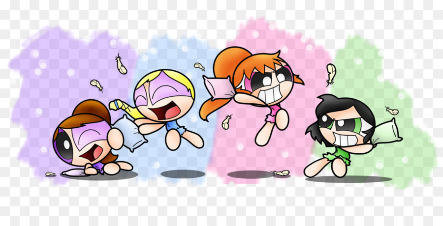 Pillow fight Cartoon Sleepover - fighting png download - 1024*512